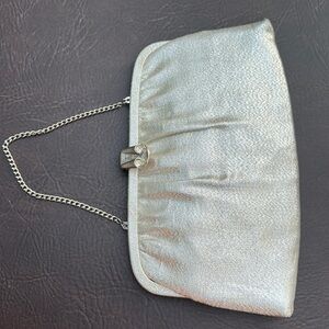 🩶🩶🩶Vintage after five silver shimmer clutch purse bag handbag